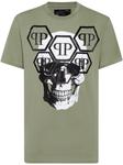 Футболка Philipp Plein SS Stones Skull, зеленый - фото