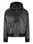 Кожаная куртка с капюшоном LOEWE, черный - фото