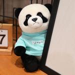 Плюшевая кукла панда в капюшоне, высота 23 см OU DI PIG, синий - фото 9