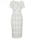 Платье миди в клетку Darland Roland Mouret, White Multi - фото