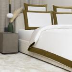 Пододеяльник Frette Bold с контрастной каймой 230x230, молочный/оливковый - фото 3