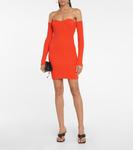 Мини-платье из ребристой ткани с контурным рисунком Helmut Lang, Poppy - фото 2