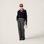 Брюки из очень тонкой шерсти Miu Miu, серый - фото 2