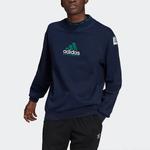 Толстовка Men's adidas Logo Printing Round Neck Pullover College Navy Blue, синий - фото 4
