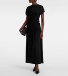 Плиссированное макси-платье из джерси Toteme, черный - фото 2