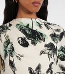 Платье миди с драпировкой Erdem, Violetta Etching Winter White - фото 4