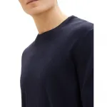 Свитер TOM TAILOR с круглым вырезом и вышитым логотипом, синий - фото 3