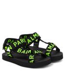 Босоножки с логотипом Balmain, черный - фото