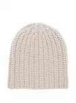 Кашемировая шапка бини в рубчик Liska, бежевый - фото