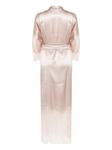 Carine Gilson длинный шелковый халат с кружевом, розовый - фото 2