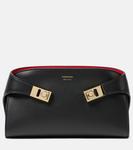 Кожаный клатч Hug Ferragamo, Nero || Flame Red || Flame Red - фото