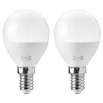 Светодиодная лампа E14, опалово-белая, 45 мм, с регулировкой яркости SOLHETTA IKEA - фото