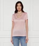 Футболка женская Guess Jeans из лиоцелла с вырезом, розовый - фото