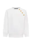 Свитер с эмблемой и пуговицами Balmain Kids, белый - фото