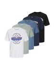 Футболка Jack & Jones T-Shirt 'Logo' 5er Pack, черный - фото