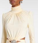 Платье со сборками и декором Rabanne, Creme Anglaise - фото 4