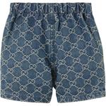 Джинсовые шорты FW25 для малышей GUCCI, синий - фото