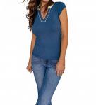 Ретро топ с рубчиком в синем цвете Hem & Thread - фото 2