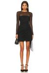 Платье мини Amanda Uprichard Jasmine, черный - фото