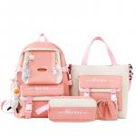 Рюкзак Deli Bear, зеленый комплект из четырех предметов с белым шармом уточки - фото 4