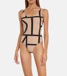 Купальник с логотипом TOTEME, бежевый - фото 2