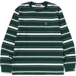 Футболка Bape One Point Stripe с длинным рукавом A BATHING APE, синий - фото 4