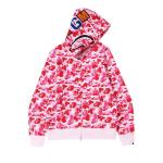 Худи BAPE ABC Camo Shark Full Zip Hoodie, Pink - фото