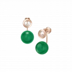 Серьги Chopard Happy Diamonds Planet - Серьги, розовое золото, бриллианты, зеленый агат - фото