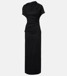 Шерстяное макси-платье с драпировкой Entire Studios, Black - фото