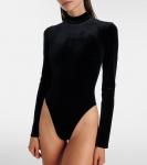 Боди из бархата David Koma, черный - фото 3