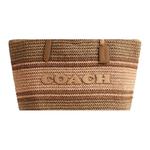 COACH Городская соломенная сумка с гладкой кожей - фото 4