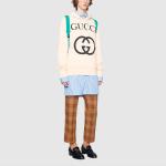 Толстовка GUCCI Hooded sweatshirt with Interlocking G 'off-white', белый - фото 3