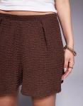 Фактурные шорты ASOS DESIGN шоколадного цвета - фото 3