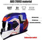 Шлем Halying для мотоцикла, черный / белый / зеленый - фото 4