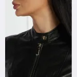 Укороченная кожаная куртка Liu Jo, черный - фото 4