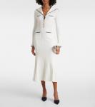 Платье миди из ребристой ткани Self-Portrait, белый - фото 2