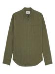 Льняная рубашка NN07, зеленый - фото