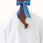 Шёлковый платок женский синий HERMES - фото 2