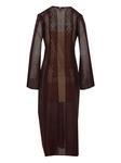 Платье из перфорированного трикотажа TWINSET, коричневый - фото 2