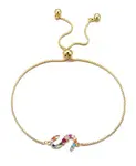 Браслет-Боло с разноцветными золотыми камнями Adornia, multi-s - фото