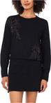 Свитер Vince Camuto Women's Embellish Long Sleeve Crew, Rich Black - фото
