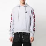 Толстовка ss21 logo printing drawstring gray Off-White, серый - фото 2