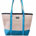 Джутовая сумка-шоппер в бирюзовом цвете OLovesM - фото 2