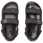 Джинсовые сандалии Double G-plaque GUCCI, черный - фото 5