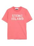 Футболка с логотипом Stone Island Junior, розовый - фото