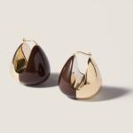 Серьги из металла с эмалью MIU MIU, темно-коричневый - фото 2