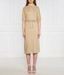 Платье льняное Marc Cain с поясом, бежевый - фото