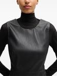 BOSS платье мини из искусственной кожи, черный - фото 3