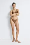 Плавки бикини со стрингами на завязках H&M, коричневый - фото 3
