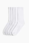 Упаковка из 5 носков в рубчик. H&M, белый - фото